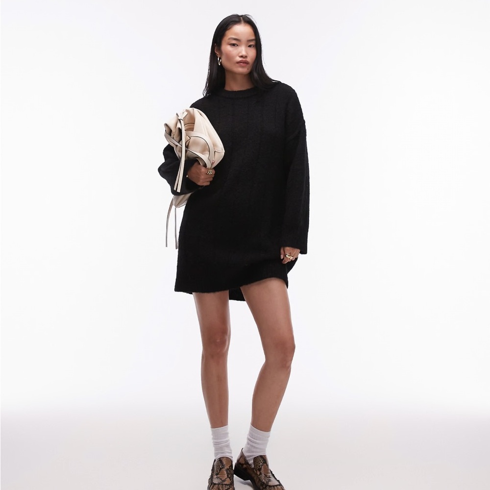 Cozy Black Sweater Dress